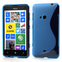 Силиконов гръб ТПУ S-Case за Nokia Lumia 625, син и прозрачен